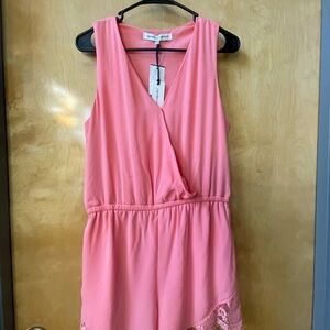 Cupcakes & Cashmere Coral V-Neck Top